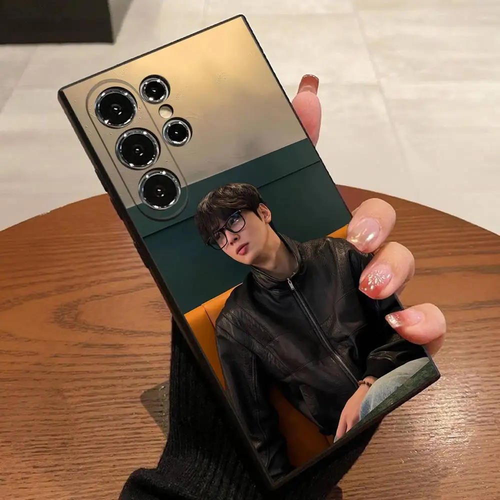 C-cha Eun woo EunWoo coque de téléphone pour Samsung S25, S24, S21, S22, S23, S30, Ultra, S20, Plus, Fe, Lite, 5G couverture noire
