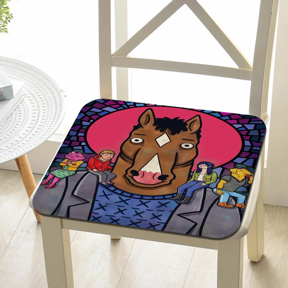 B-BoJack Anime Horseman Cushion Mat Square Dining Chair Cushion Circular Decoration Seat For Office Desk Chair Mat Pad