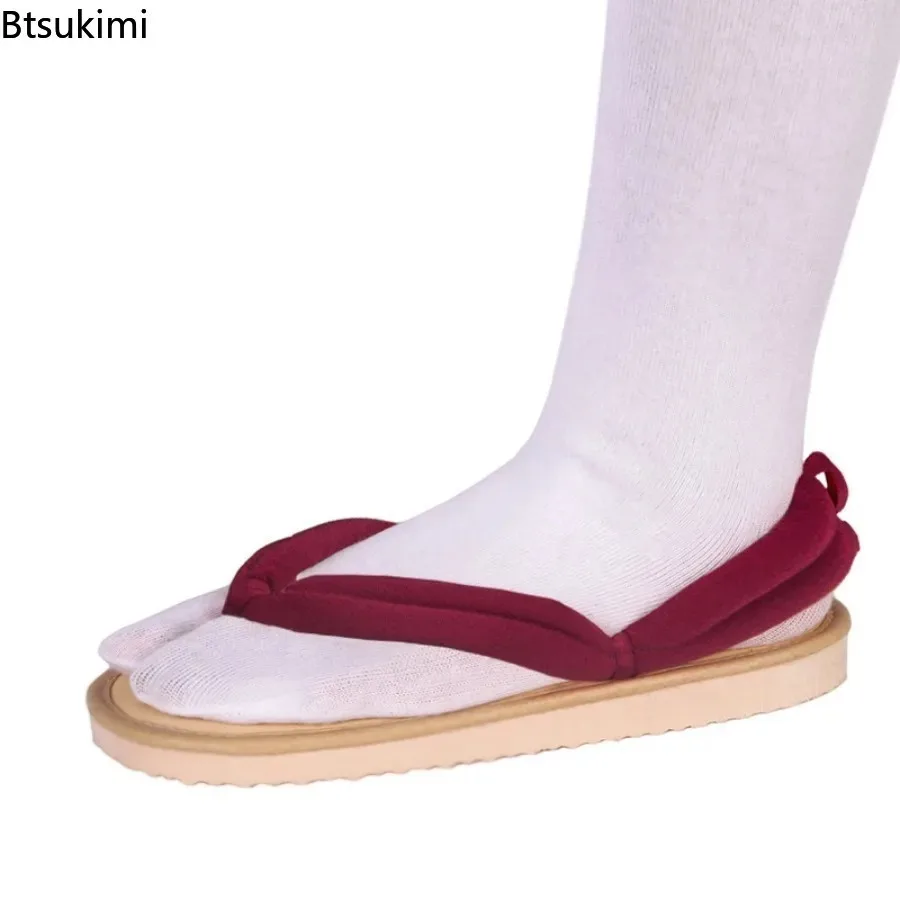 Large Size Japanese Anime Cosplay Shoes Clogs Sandals Flip Flops with Shoe Kimono Flip-flops Geta Slippers Halloween Performance