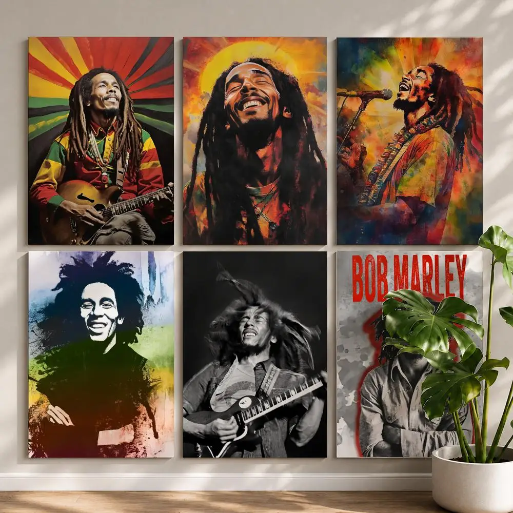 Singer B-Bob MarleyS Poster HD Self Adhesive Waterproof Wall Art Ideal for Home Office Dorm Bedroom Great Gift