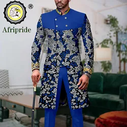 Vêtements Africains Imbibés pour Homme, Veste et Pantalon Dashiki à Double Boutonnage, Slim Fit, Ensemble de 2 Pièces, Tenue Formelle Imprimée, A2316062