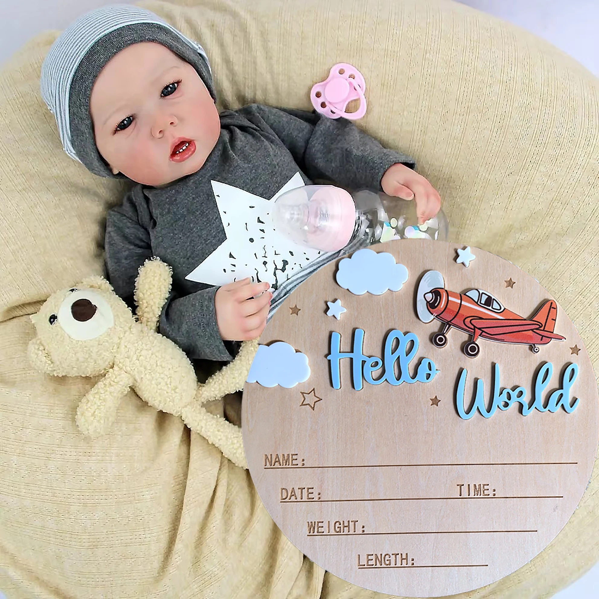 

Lifelike Soft Full Body Reborn Doll Liam Pure Hand Painted And Changeable Baby Doll 55cm Tall W-022LIAM