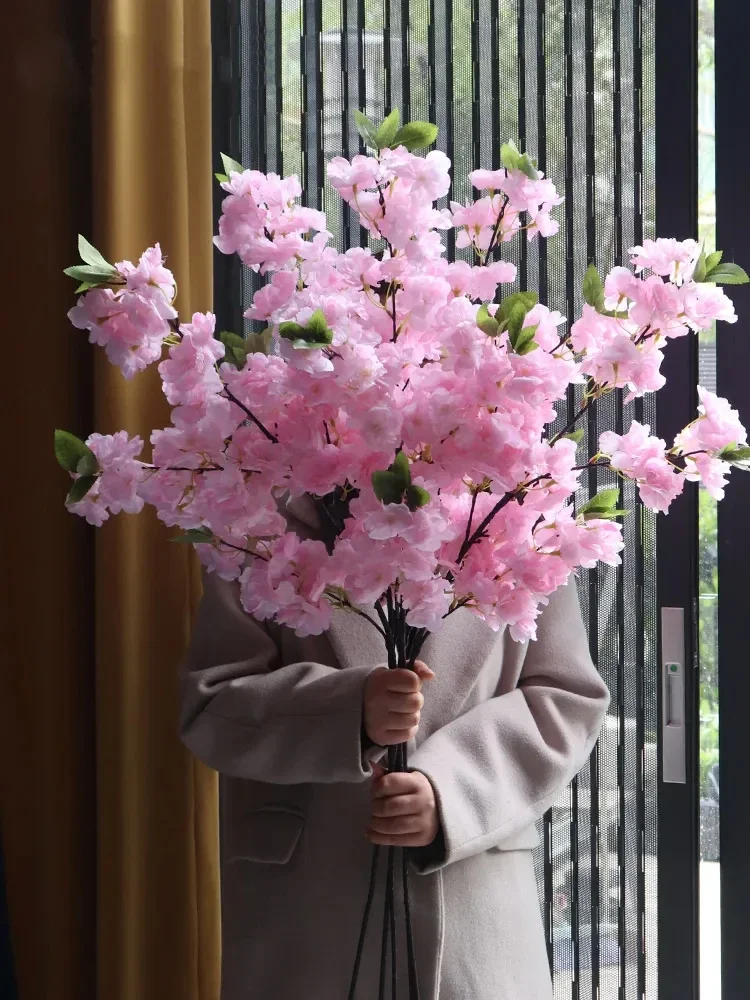 Simulated Flower Cherry Blossom Branch Wedding Living Room Floor Decoration Flower Soft Decoration Flower bouquet Greenery - Product Main Image