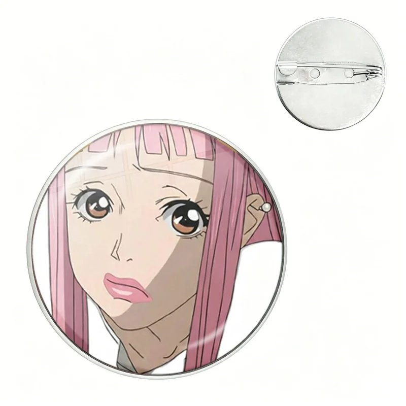 Paradise Kiss Brooches for Backpack Anime Figure Glass Pins Round Cartoon Handmade Badge Accessories Clothes Decoration Gifts
