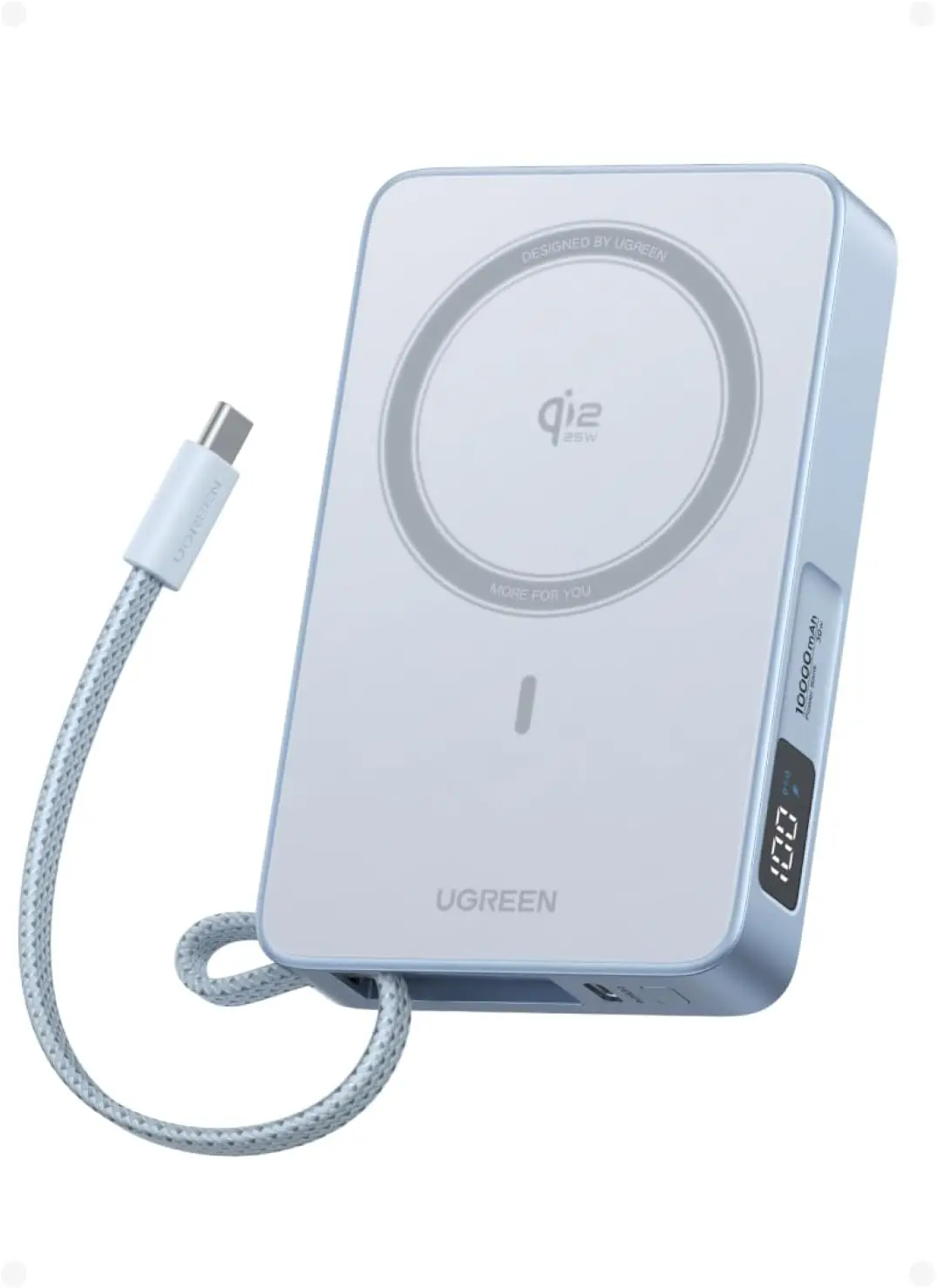 

Магнитный беспроводной внешний аккумулятор на 10000 мАч с Qi2 25 Вт и USB-C 30 Вт для iPhone 17/16/15/14/13/12