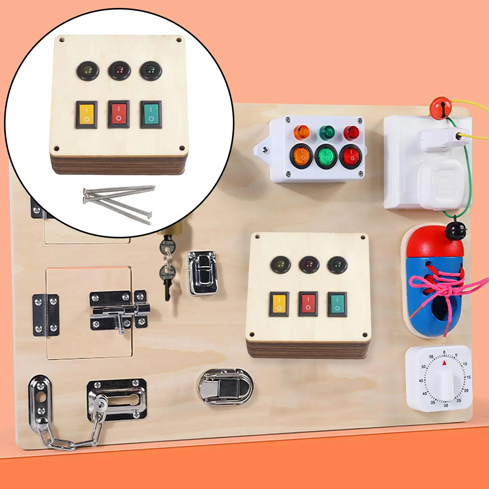 Busy Board Lights Switch LED Light Switch for Years Olds Kids