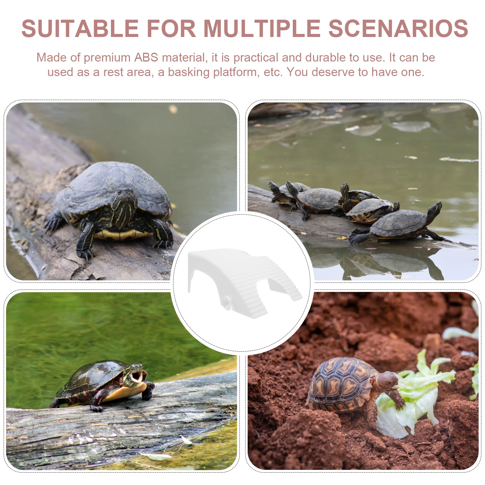 

Turtle Basking Platform Reptile Climbing Stone Multifunction Dock Plastic Terrarium Decor Abs Perch St For Water Turtles Frogs