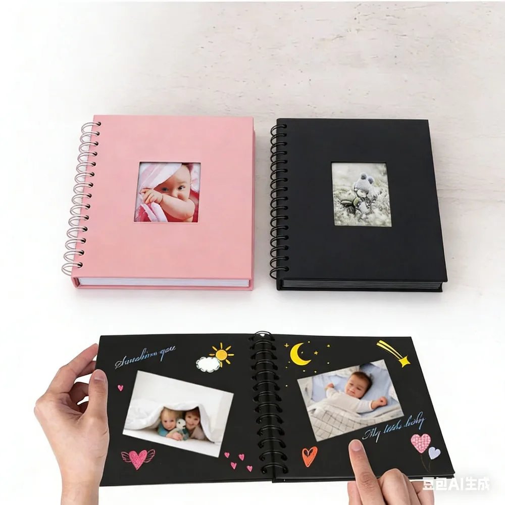 Baby-Fotoalbum Erinnerungsbuch mit Fototaschen für Jungen & Mädchen Meilenstein-Buch für Neugeborene DIY Tagebuch Scrapbook