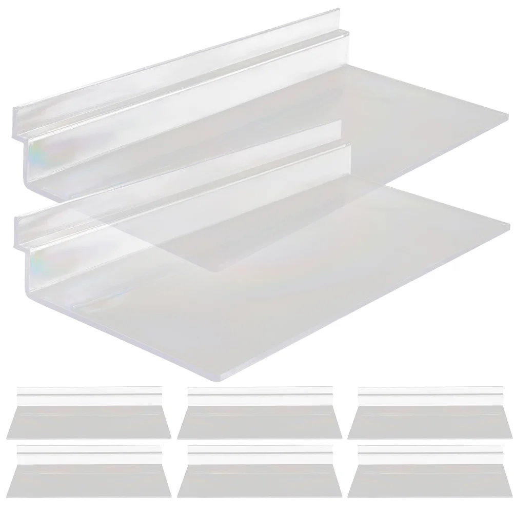 

8pcs Transparent Shoe Display Rack Clear Plastic Wall Stackable for Retail Store Slatwall Accessories Siding for Shoes