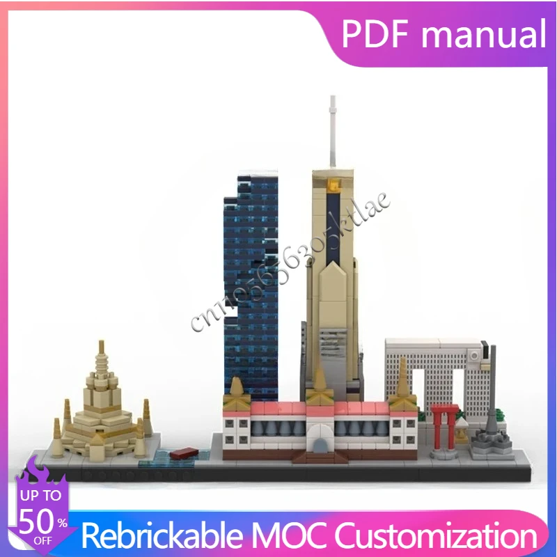 

904 шт. MOC строительные блоки Bangkok Skyline архитектура дисплей модель DIY сборка кирпичей коллекция креативные рождественские игрушки подарки