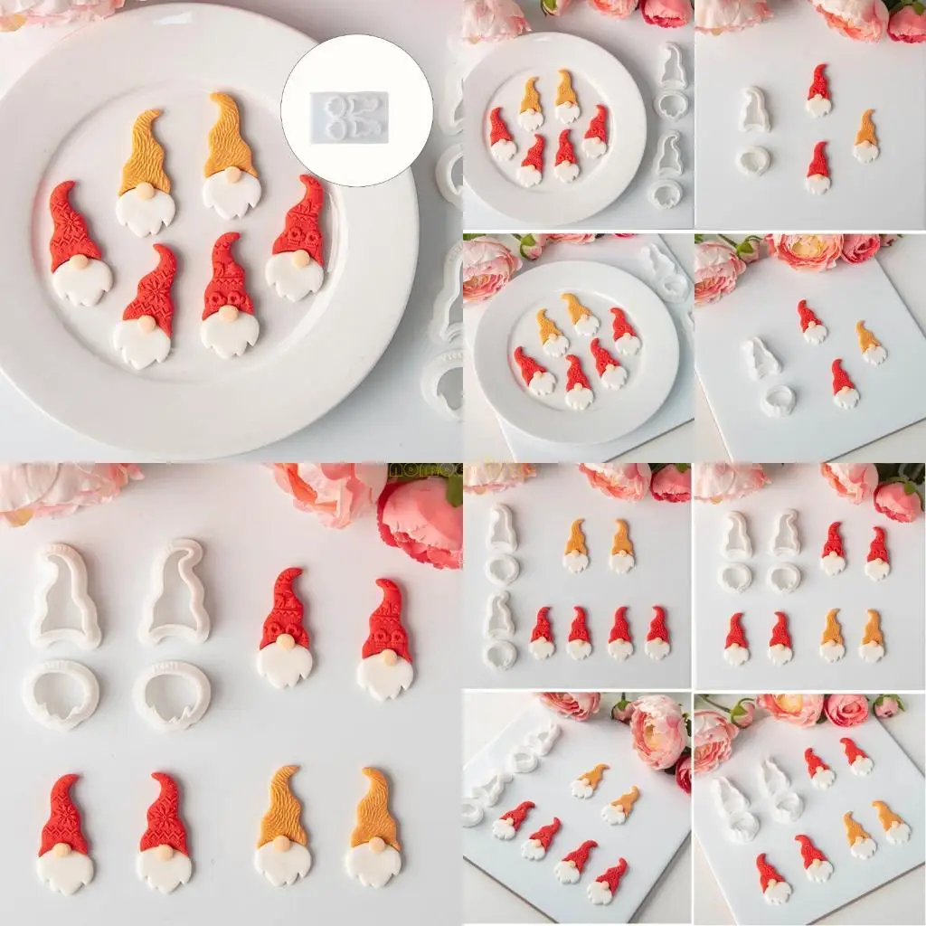 

31BF Набор шаблонов для сережек на рождественскую тематику с футляром для ювелирных изделий из PLA-материалов