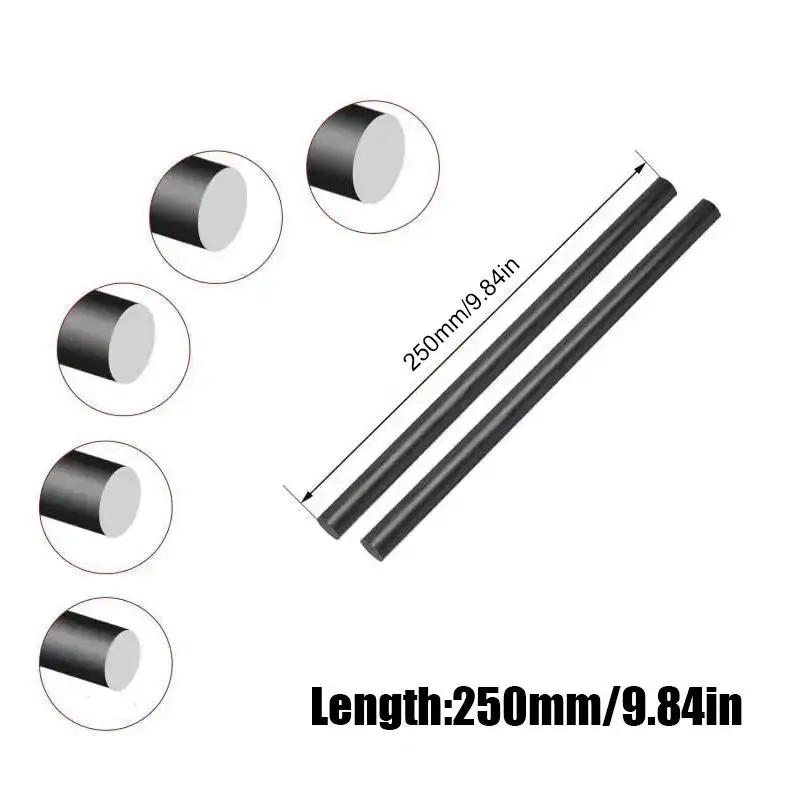 1 ~ 10 adet Karbon Fiber Katı Çubuklar Çapı 1mm ~ 18mm RC Modelleri veya DIY için Silindirik Karbon Mil