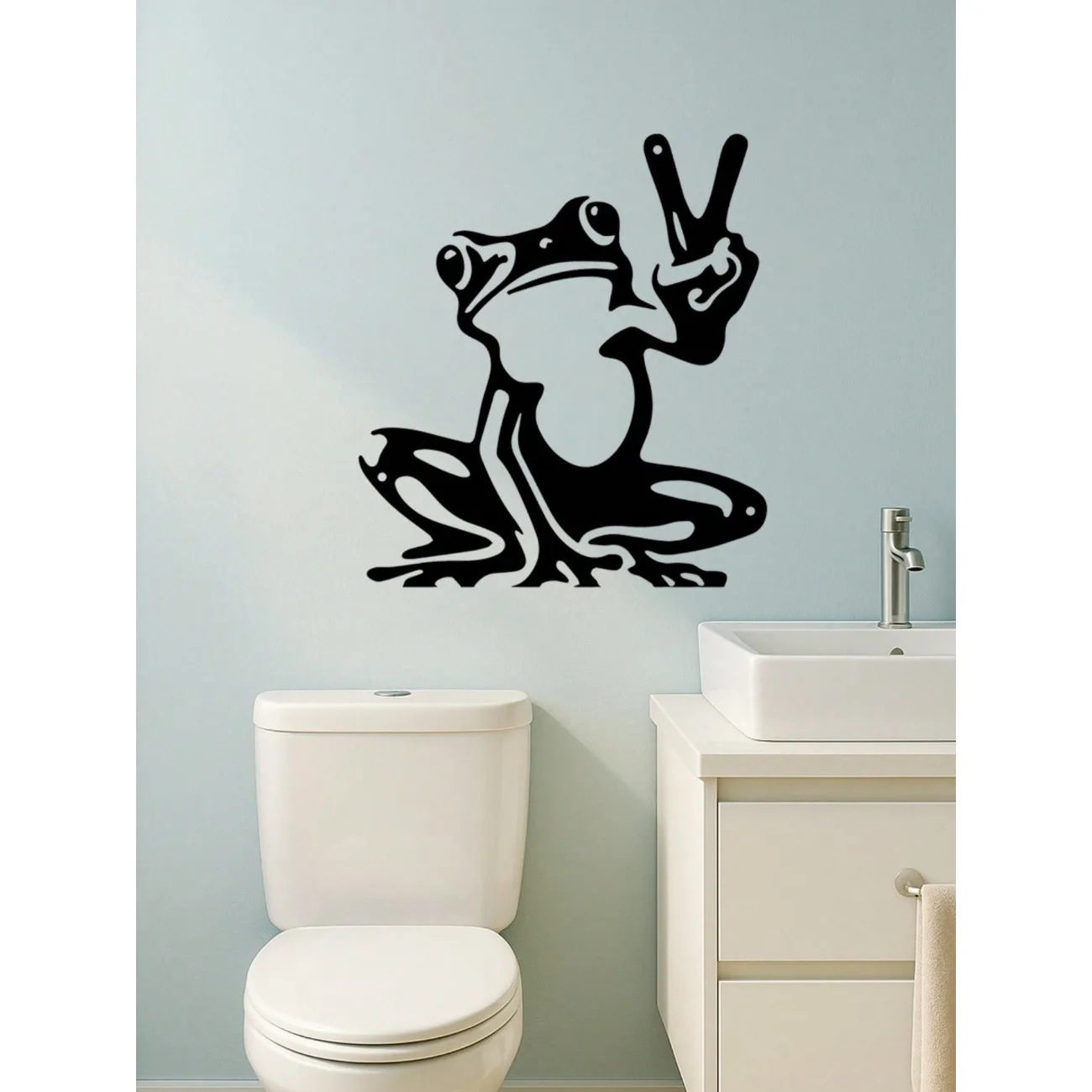 Brand 2D Flat Vintage Frog Metal Wall Art Romantic Weather-Resistant Outdoor Ornament Lake House Garden Patio Decor
