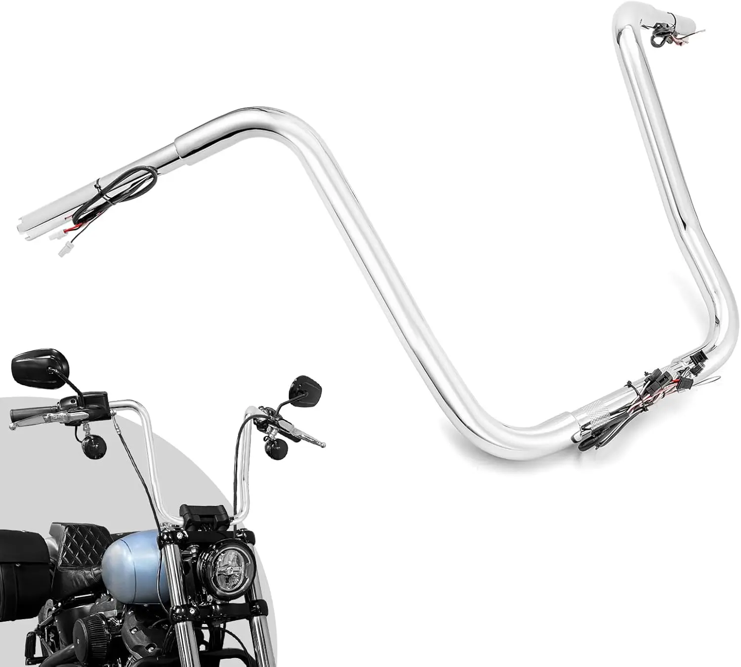 

16" Pre-wired Handlebar Compatible with Harley Sportster 883 1200 2011-2022 Fit Softail 2011-2024 Fit Dyna 2012-2017 Fit Touring