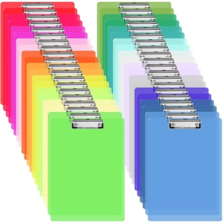 

Набор пластиковых планшетов-клипбордов разных цветов, 12,5 x 9 дюймов, прозрачные цветные планшеты-клипборды стандартного формата A4, низкопрофильные планшеты-клипборды.