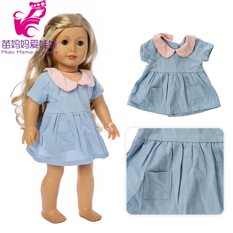 Sinh Bé Quần Áo Búp Bê Da Báo Pyjama Set Mặc V Đầm 18 Inch Mỹ Bebe Quần Áo Búp Bê Đầm