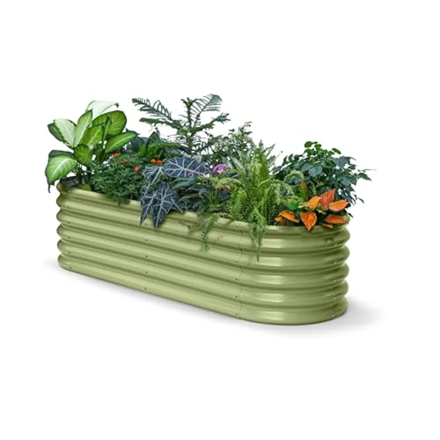 

Оцинкованная приподнятая грядка 6x2x1.5 футов, высотой 18 дюймов, металлические приподнятые кашпо для уличных растений, овощей, трав, наземные приподнятые грядки