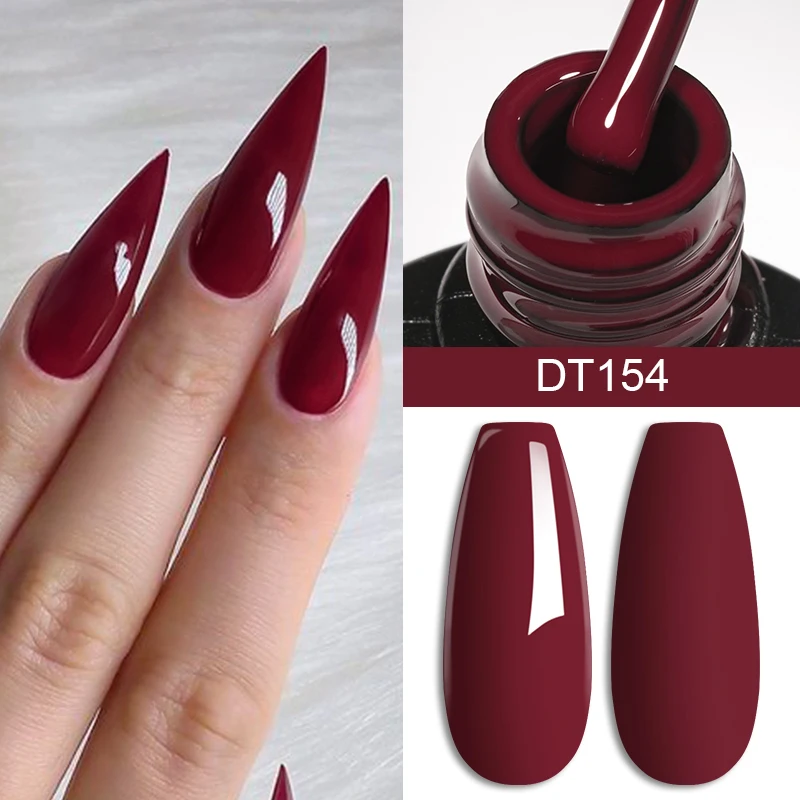 MEET ACROSS 7ml Chocolate Color Gel Nail Polish Semi Permanent UV LED Painting Gel Varnishes Nail Art Manicure Base Top Coat