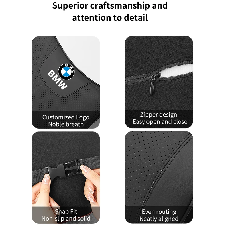 Car Headrest Neck Cushion PU Leather Soft Lumbar Support Waist Pillow For BMW 5 Series F10 F30 X3 G01 X5 G05 6GT G32 G20 G30 G60