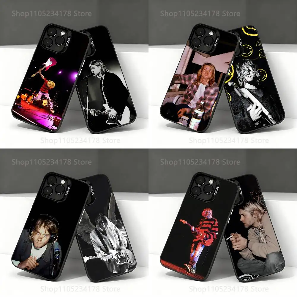 

K-Kurt Singer C-Cobain Black Phone Case Compatible with iPhone 17 16 15 14 13 12 11, Pro, Max, Plus, E, Air, Mini