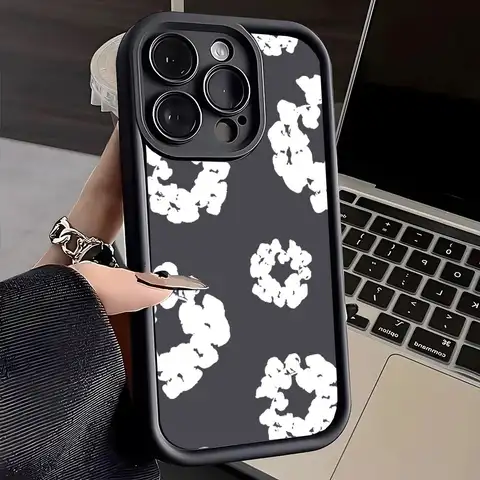 MINISO 럭셔리 D-데님 T-Tears 휴대폰 케이스, 아이폰 16 프로 맥스 15 프로 14 플러스 13 12 11 XR XS 맥스 X 7 8 플러스 소프트 TPU 후면 커버