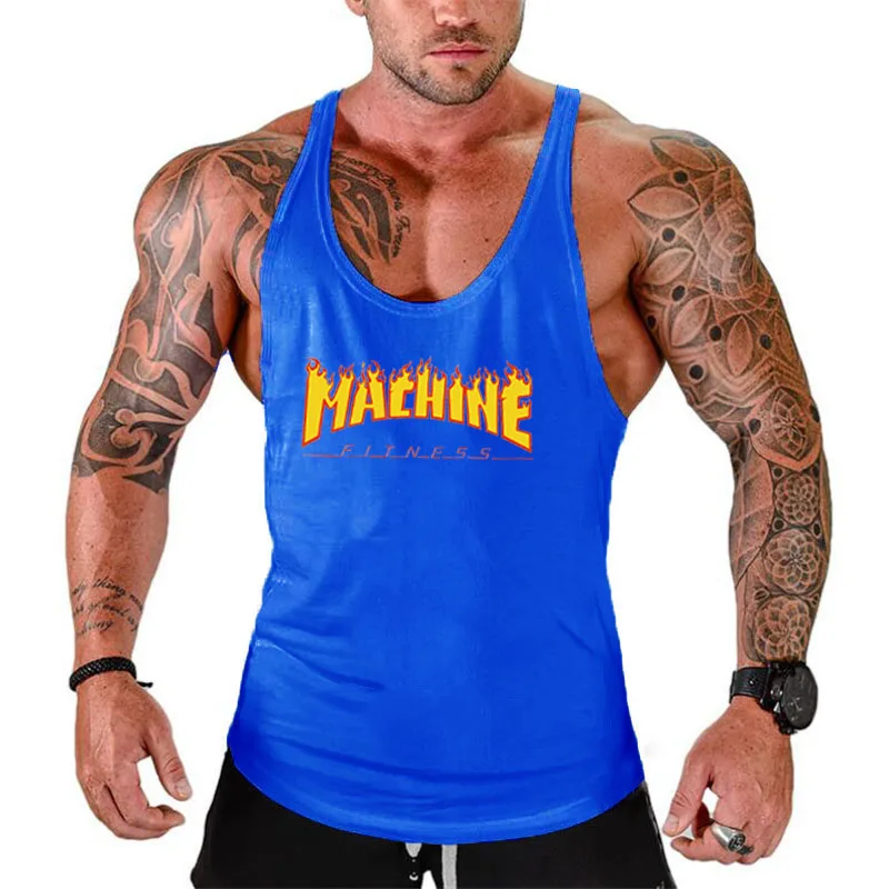 Men Cotton Sleeveless Gym Bodybuilding Casual Muscle Tank Tops Summer Absorb Sweat Breathable Cotton Cool Feeling Y Back T-shirt