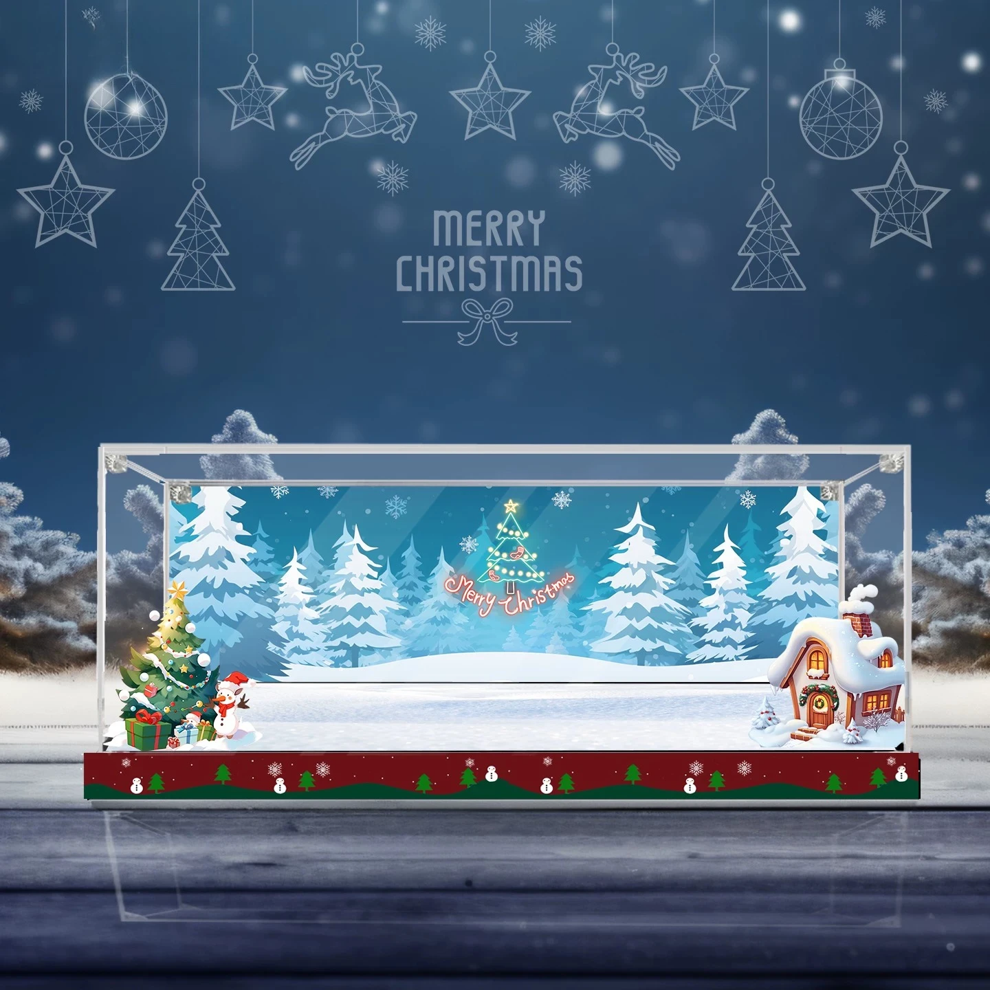 Suitable for LEGO 10361 Christmas Express train building block storage dust-proof acrylic display storage box