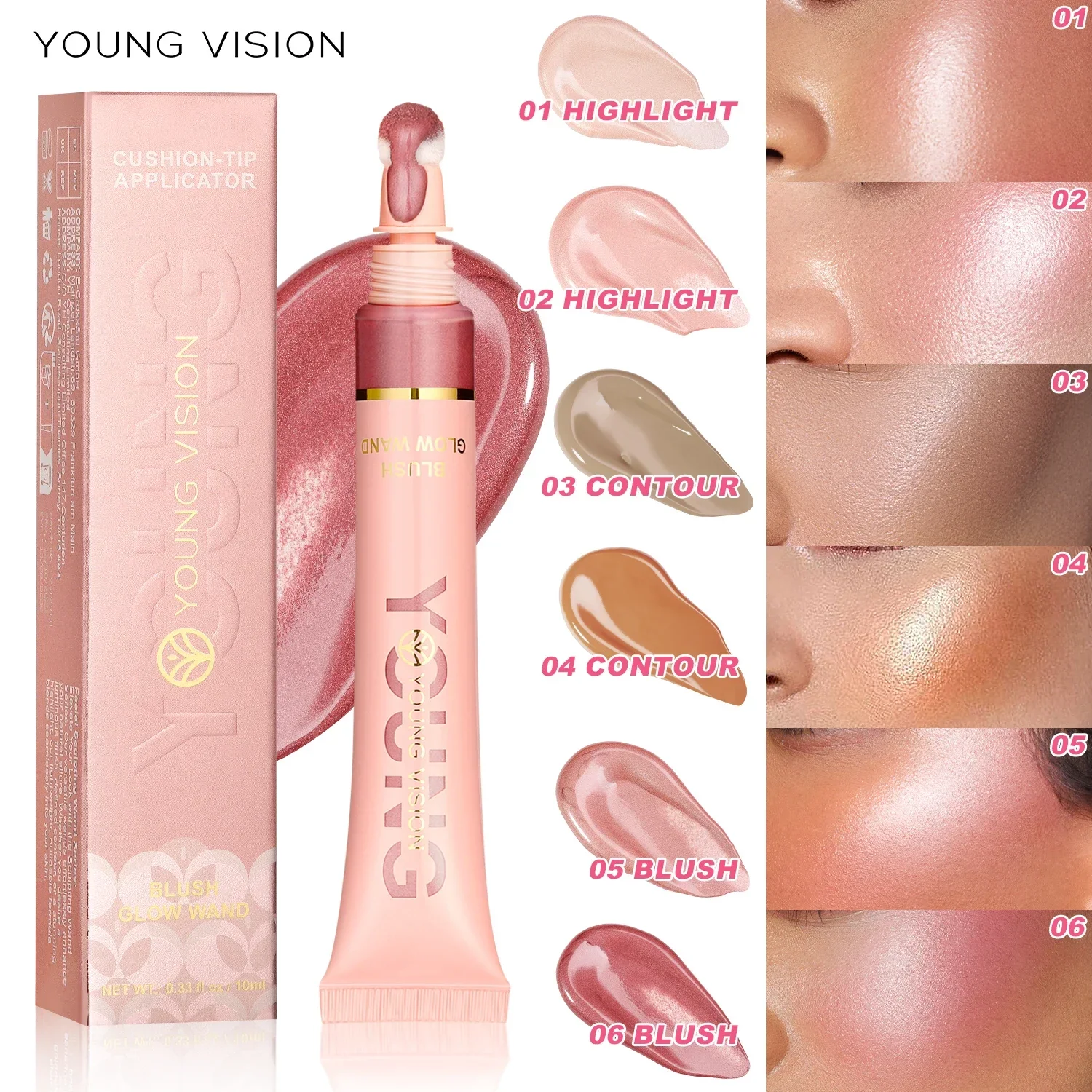 

YOUNG VISION liquid air cushion, powder blusher gloss stick, pearl light, delicate powder blusher liquid, easy to operate