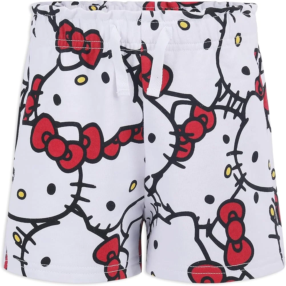 

Шорты Sanrio Hello Kitty в стиле аниме, летние пляжные свободные повседневные шорты 2026 года, домашняя одежда для пар с мультяшными персонажами, женские домашние шорты.