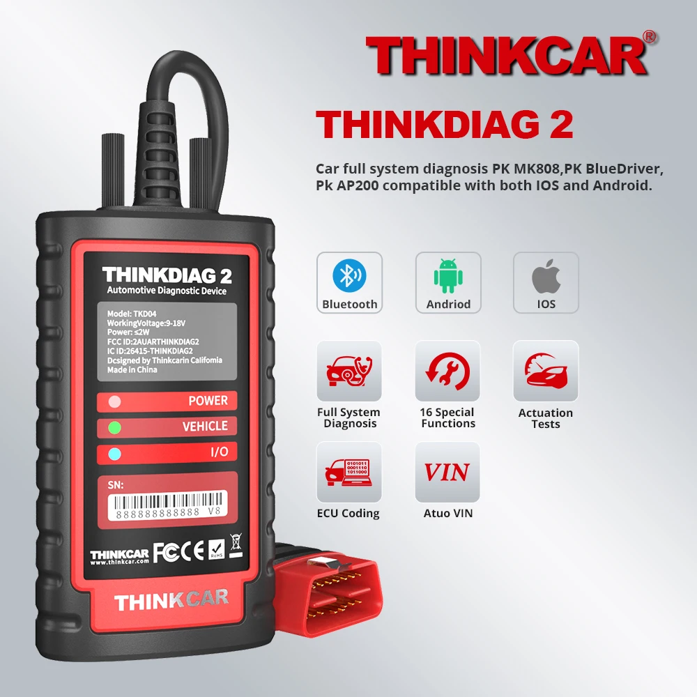 Suitable for ThinkCAR ThinkDIAG OBD2 Support CANFD with 1 Year Free Software Car Fault Detector