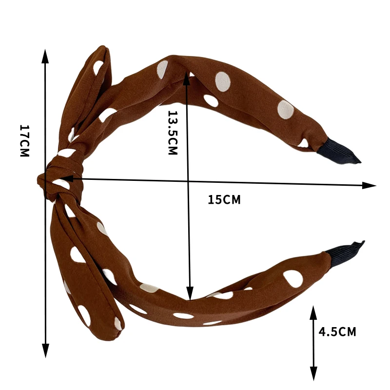 Fashionable Classic Versatile Dot Bow Knot Fabric Hair Hoop For Women Sweet Tie Headband Pressed Hair Clip Accessories