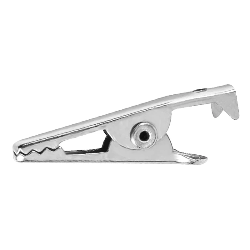 100ชิ้น1.06IN/27มิลลิเมตรมินิโลหะจระเข้ที่หนีบสีเงินนิกเกิลชุบทดสอบสายสปริง