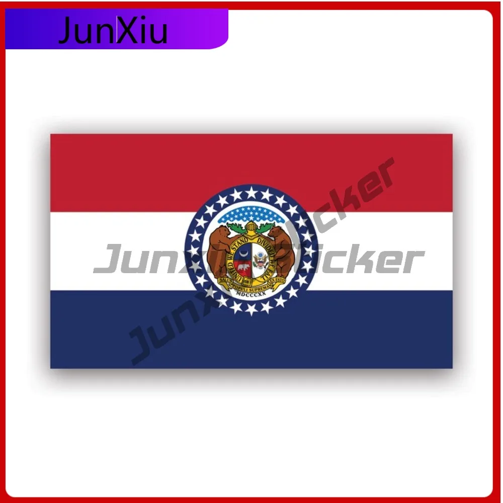 

Missouri Flag Sticker Creative Decals State Missourian Mo State Flag Patriotic Car Sticker Vinyl Decal Waterproof Durable Sun