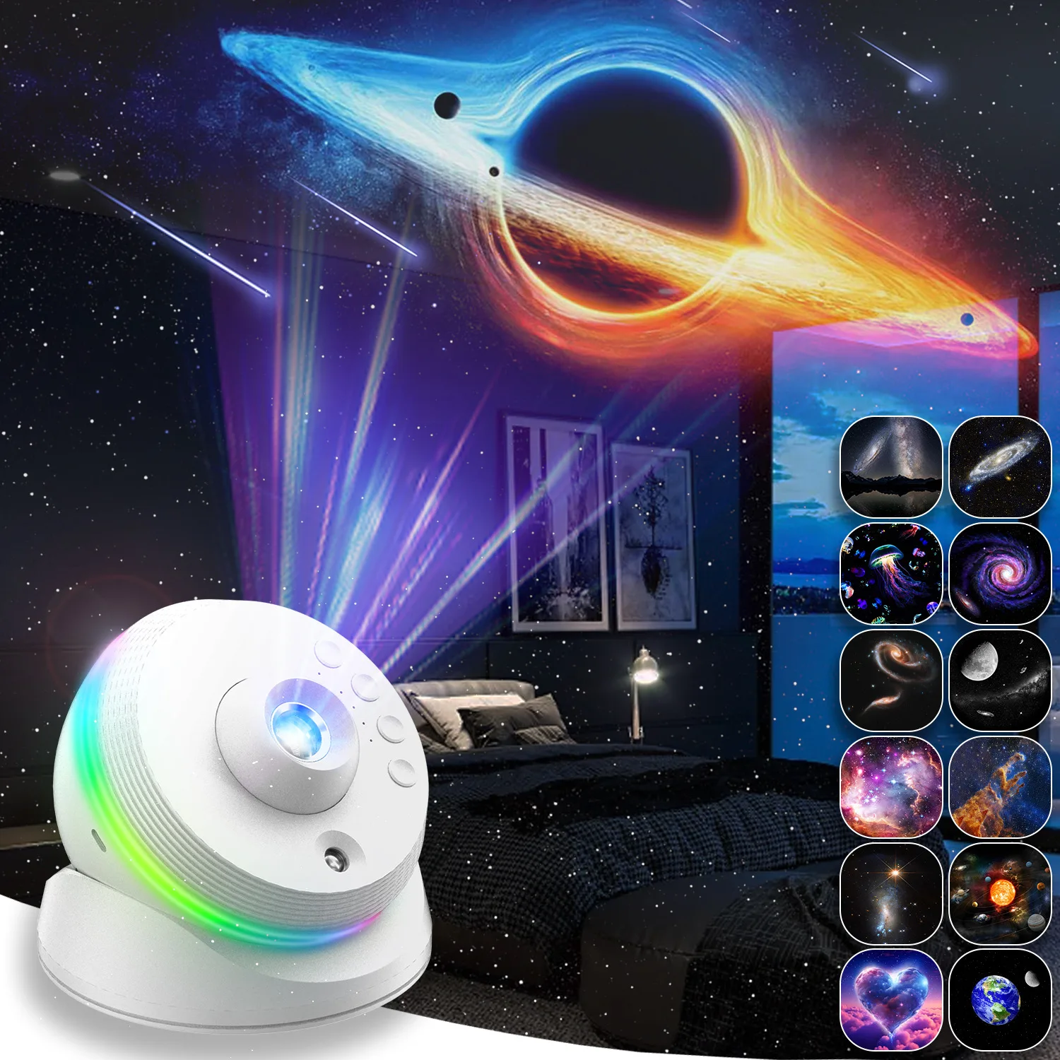 TikTok Space Mirror Bedroom Starry Sky Lights Bedroom Colorful Personal Projector Atmosphere Sense Bedside Table Lamp 2025 New