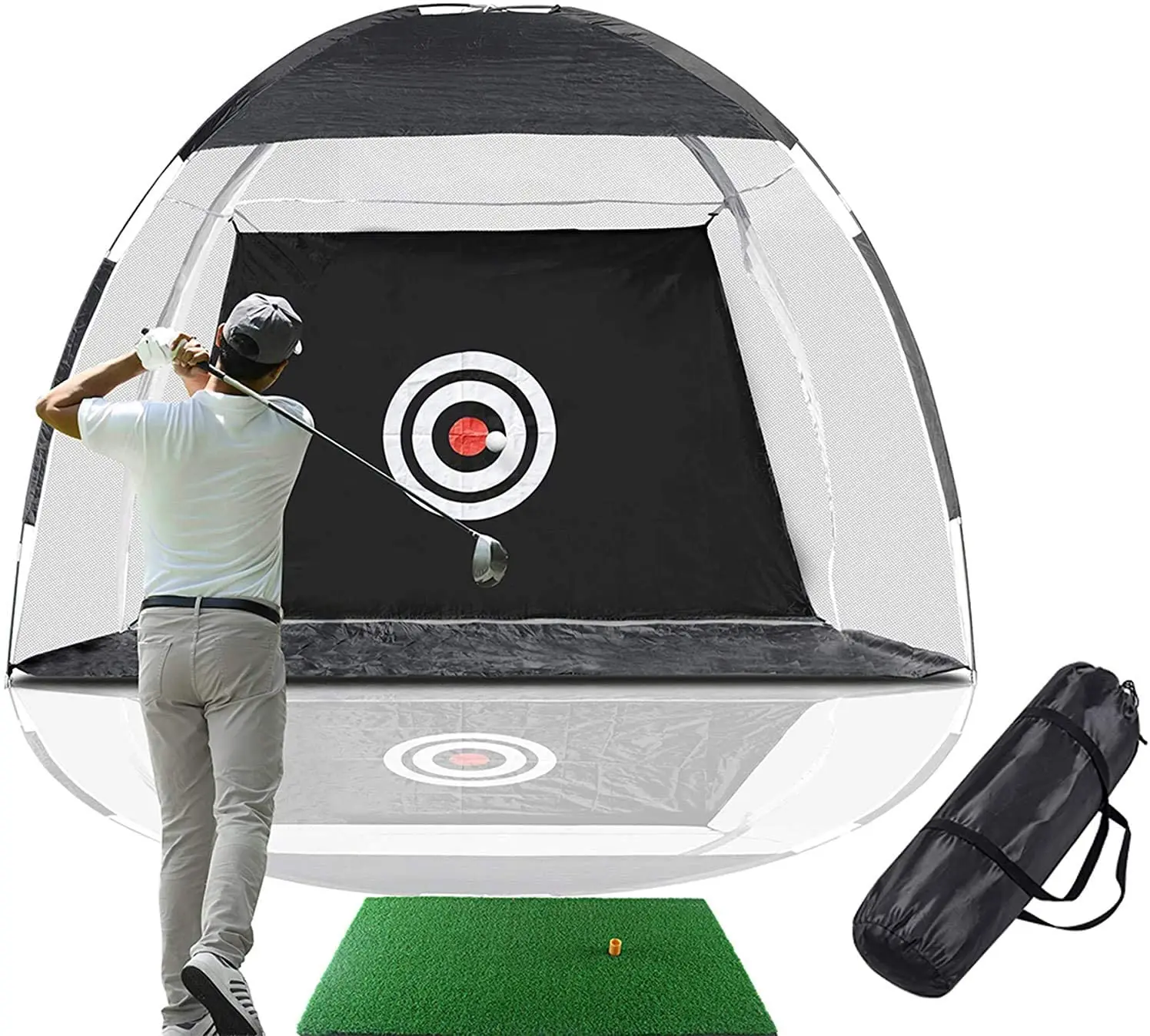 2m Indoor/outdoor Golf  hitting Training Net Foldable Targeting Tent Cage Practice Driving Durable Polyester Oxford Fabric