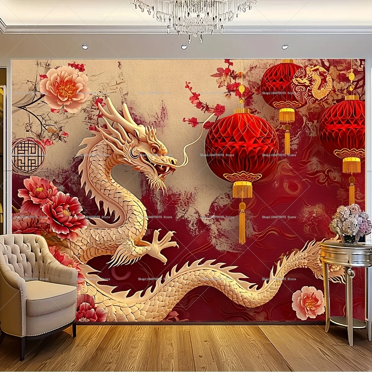 2025 Chinese New Year Spring Festival Photography Background Party Gifts Gift Decoration Banner Photo Booth Room Wall Decoration