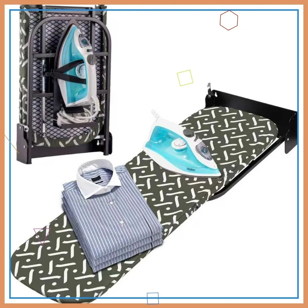 

Wall-Mounted Steel Frame Folding Ironing Board with Holder