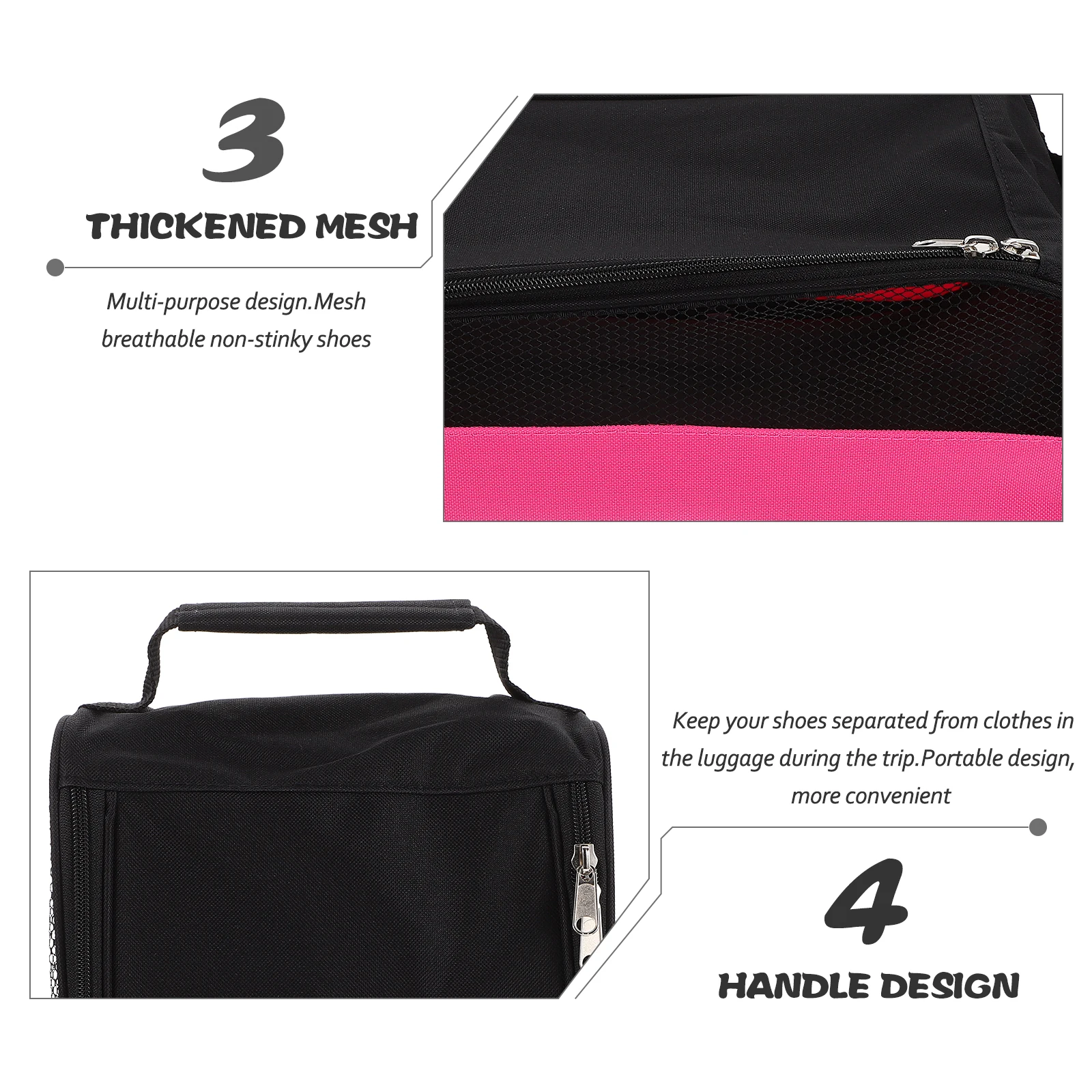 حقيبة أحذية الجولف المحمولة القابلة للتنفس ومنظم تخزين بسحاب للجولف وركوب الدراجات وكرة القدم والتنس وكرة السلة والرياضة للاستخدام اليومي #4