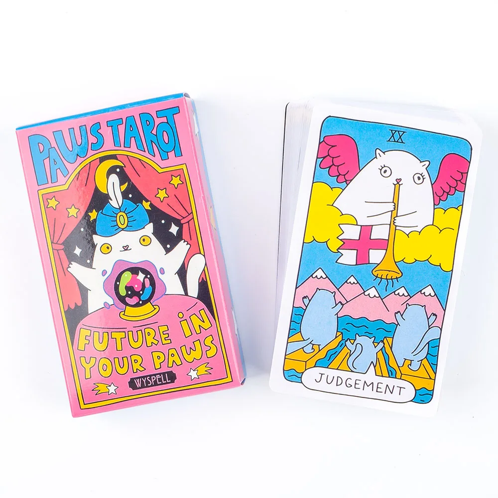 Hot Sales Paws Tarot 78 Card Deck Future in Your Paws English Version Oracle Cards Board Game Deck For Beginners 10.3 * 6cm