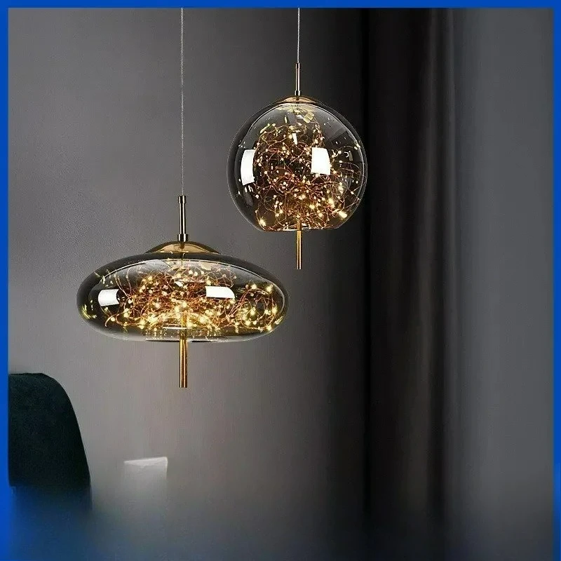 

Modern Glass Ceiling Hanging Lights Led Pendant Lamp Fixture Luminaire Chandeliers Lustres Suspension Luminaire Bedroom Decor