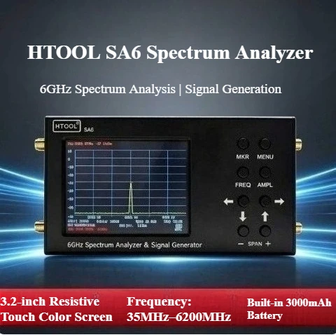 Handheld Spectrum Analyzer 35MHz‑6.2GHz RF Signal Generator Drone EMC Wireless Signal Test Instrument