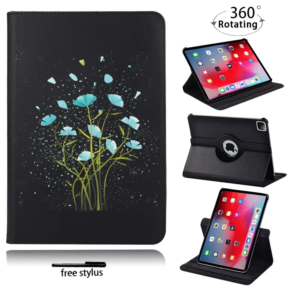 

360 Degrees Rotating Smart Tablet Stand Case for Apple IPad Air 5/Air 4/Air 3/Air 2/Air 1 Cartoon Pattern Cover + Free Stylus