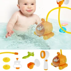 Baby Bath Shower Head Submarine Shape Bathtub Shower Sprayer with Suction Cup Battery Powered Bathtime Shower Head for Bathroom