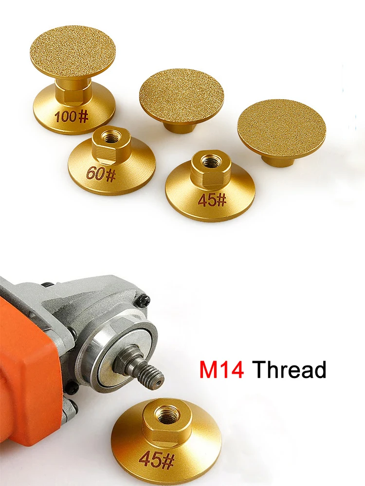 45/60/100# Brazed Flat Grinding Head Abrasive Polishing Stone Marble Quartz Granite Cobblestone Grind Sharp Efficient