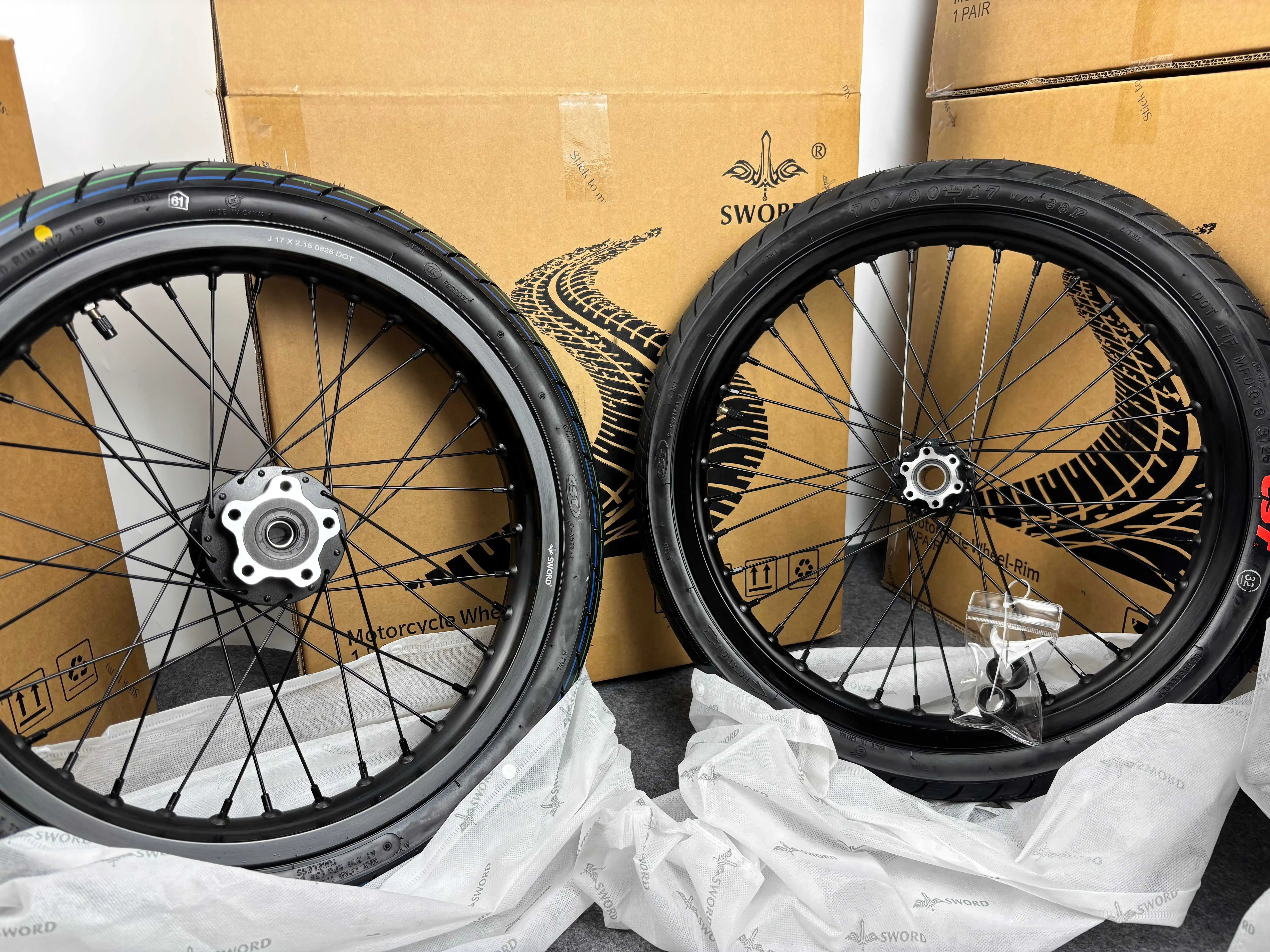 17 Inch High Performance Supermoto Wheel Kit With Road Tires For Surron Light Bee LBX,Talaria 70/90-17 Front & 90/80-17 Rear