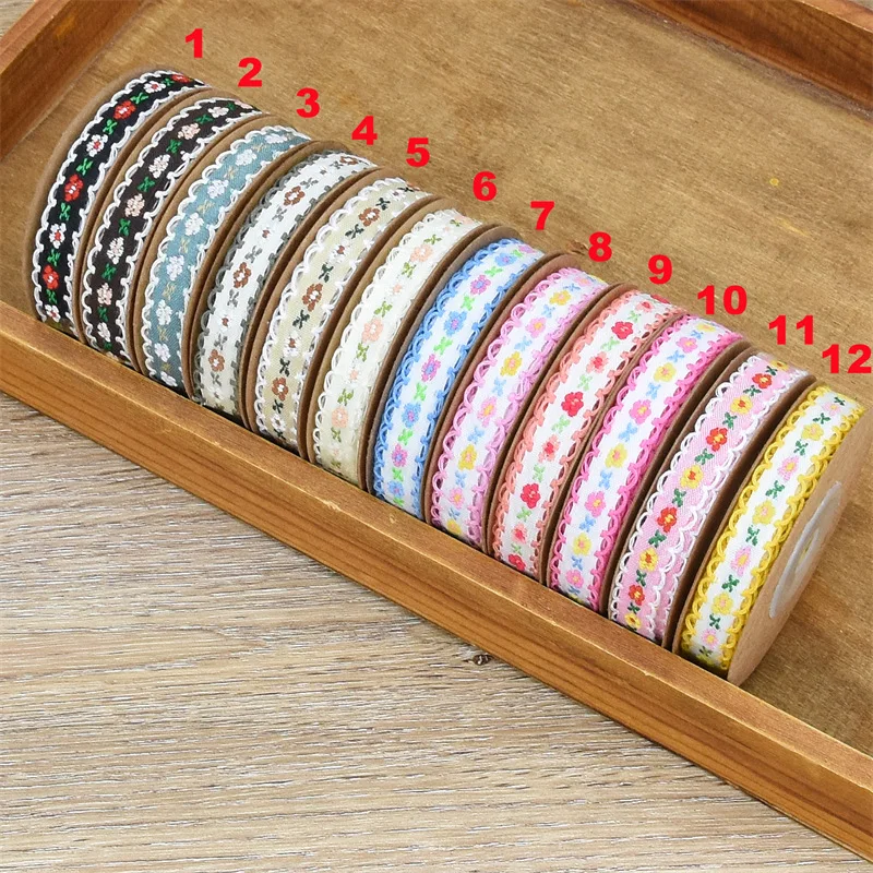 1.2cm Floral designing ribbons DIY Favors for refined artist of Hairband pocket bag creative arts for Mother\'s Day Birthday gift