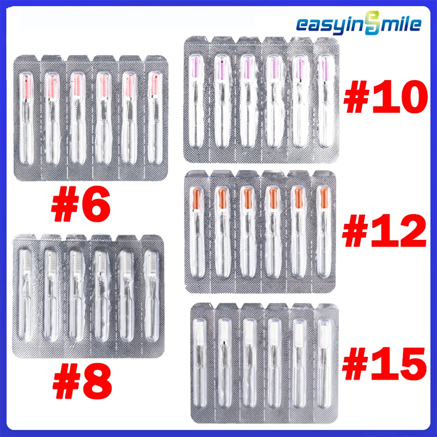 Easyinsmile Dental Endo Files C+ Files Root Canal Endo Cathterization File 25MM C-Files Tips #8-#10 Stainless 5Packs(6Pcs/Pack)