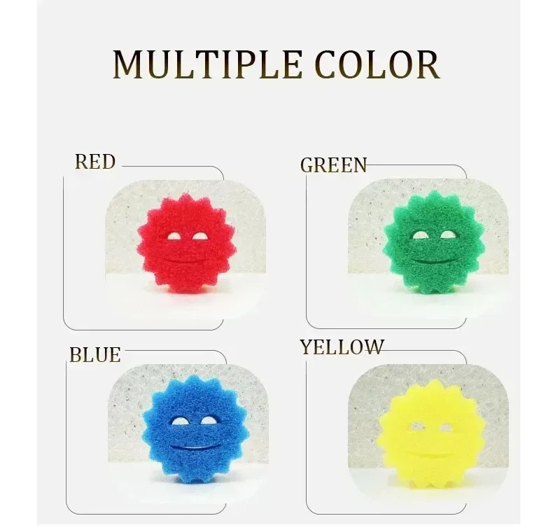 إسفنجة غسيل الأطباق قابلة لإعادة الاستخدام، إسفنجة استشعار درجة الحرارة، فرشاة تنظيف السيارة، إسفنجة وجه مبتسم، أداة تنظيف النوافذ الزجاجية النظيفة