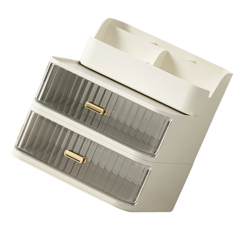 CORA Desktop Cosmetics Organiser with Drawer Stackable Plastic Storage Container