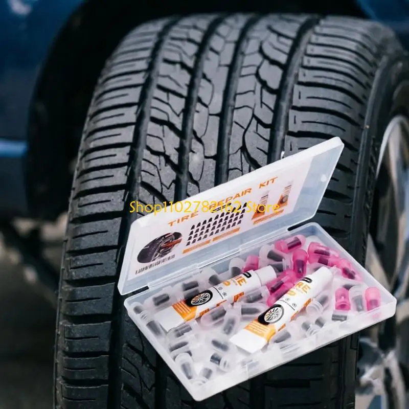 547B 40Pieces Helical Rubber Nails Tire Plug Repair for Car Motorcycle Emergency